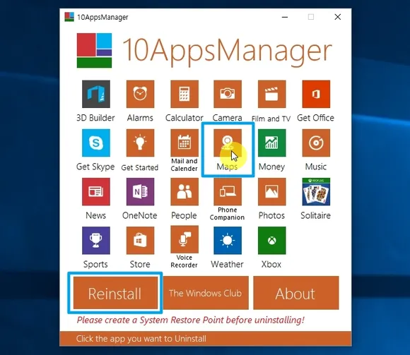 윈도우10 기본앱 삭제 프로그램 10AppsManager 실행 후 제거할 앱 클릭
